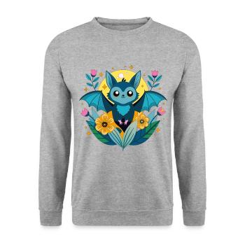 Little bat in the sunset - Unisex Sweatshirt - salt & pepper - Front - Alina (178cm) & Michal (187cm)