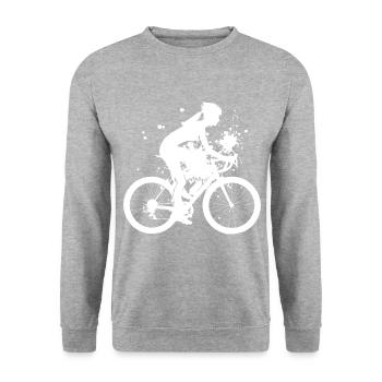 Bike Mtb Cycling Mountain Bike Men Cycling - Unisex Sweatshirt - salt & pepper - Front - Alina (178cm) & Michal (187cm)