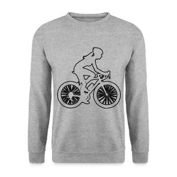 Bike Cyclist Mtb Cycling Bicycle - Unisex Sweatshirt - salt & pepper - Front - Alina (178cm) & Michal (187cm)