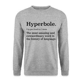 Hyperbole definition - Sweat-shirt Unisexe - gris chiné - Devant - Alina (178cm) & Michal (187cm)