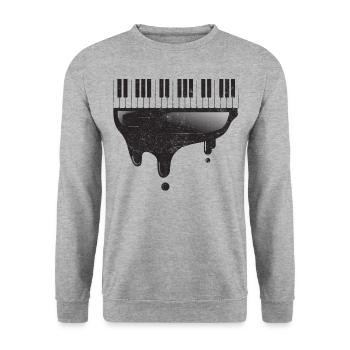 Piano vintage - Sweat-shirt Unisexe - gris chiné - Devant - Alina (178cm) & Michal (187cm)