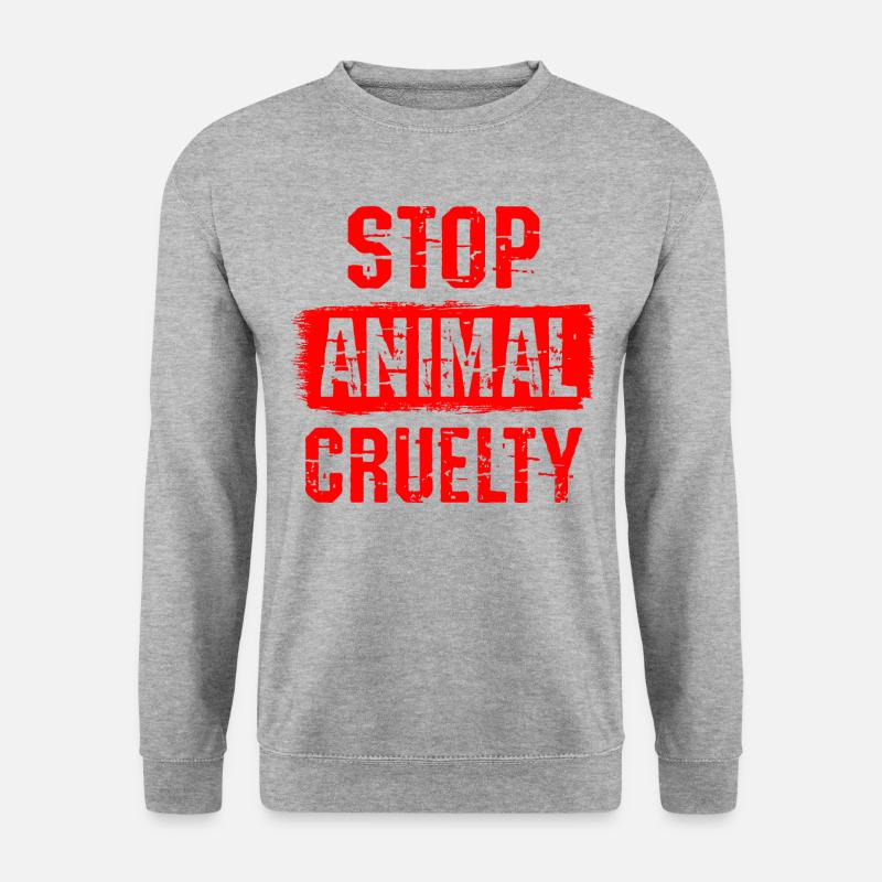 Stopp Tiermisshandlung - Unisex Pullover - Weißgrau meliert