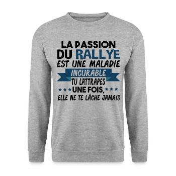 Rallye Motosport Automobile Sport Cadeau Humour - Sweat-shirt Unisexe - gris chiné - Devant - Alina (178cm) & Michal (187cm)