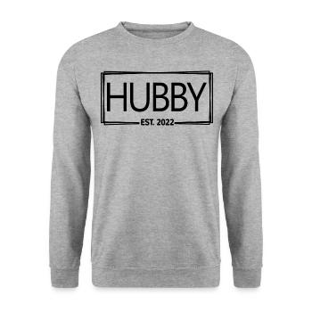 Hubby Est. 2022 - Husband To Be, Engagement Party - Unisex Sweatshirt - salt & pepper - Front - Alina (178cm) & Michal (187cm)