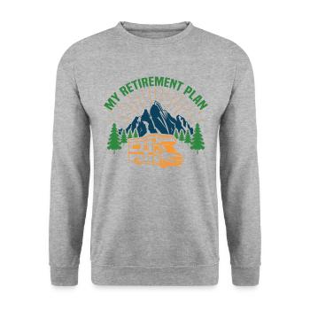 My retirement plan motorhome camper retire t-shirt - Sweat-shirt Unisexe - gris chiné - Devant - Alina (178cm) & Michal (187cm)