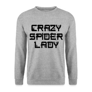Drôle Crazy Spider Lady Pet Spider Propriétaire - Sweat-shirt Unisexe - gris chiné - Devant - Alina (178cm) & Michal (187cm)