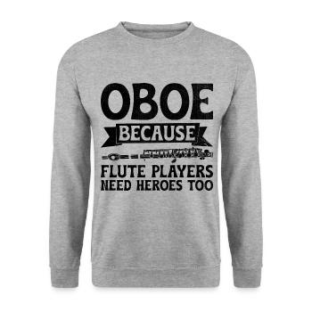 Oboe Player Oboe Basoonist Marching Band Instrumen - Unisex Sweatshirt - salt & pepper - Front - Alina (178cm) & Michal (187cm)