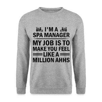 SPA Manager Job Wellness Funny SPA Management Sayi - Unisex Sweatshirt - salt & pepper - Front - Alina (178cm) & Michal (187cm)