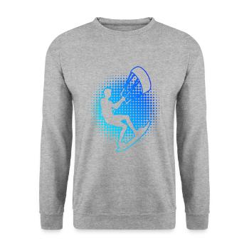 Women's Kitesurf Kitesurfer Kitesurfing Kiting - Unisex Sweatshirt - salt & pepper - Front - Alina (178cm) & Michal (187cm)