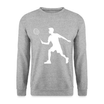 Men's Badminton Players Badminton Squash Badminton - Unisex Sweatshirt - salt & pepper - Front - Alina (178cm) & Michal (187cm)
