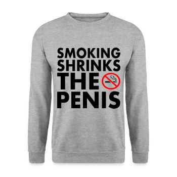Smoking shrinks the penis - Unisex Pullover - Weißgrau meliert - Vorne - Alina (178cm) & Michal (187cm)