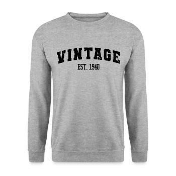 Jahrgang 1940 83. Geburtstag Herren Frauen 83 Jahre - Unisex Pullover - Weißgrau meliert - Vorne - Alina (178cm) & Michal (187cm)