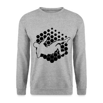 Escalade de bloc hommes Escalade de bloc femmes - Sweat-shirt Unisexe - gris chiné - Devant - Alina (178cm) & Michal (187cm)