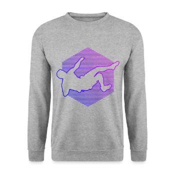 Escalade de bloc Hommes Escalade de bloc - Sweat-shirt Unisexe - gris chiné - Devant - Alina (178cm) & Michal (187cm)