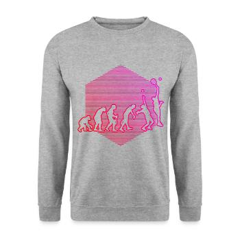 Paddle Court Paddle Tennis Femmes Hommes Jeux de raquette - Sweat-shirt Unisexe - gris chiné - Devant - Alina (178cm) & Michal (187cm)