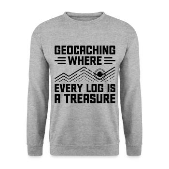 Geocaching Geocache Funny Geocacher Geocacher Sayi - Unisex Sweatshirt - salt & pepper - Front - Alina (178cm) & Michal (187cm)