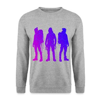 Bouldering Climber Climbing Women's Bouldering - Unisex Sweatshirt - salt & pepper - Front - Alina (178cm) & Michal (187cm)