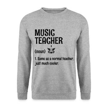 Professeur de musique identique à un professeur normal, juste beaucoup C - Sweat-shirt Unisexe - gris chiné - Devant - Alina (178cm) & Michal (187cm)