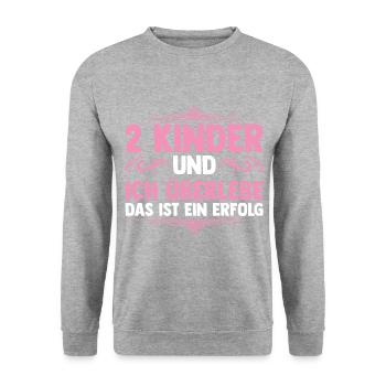 Mama Von 2 Kindern - Unisex Pullover - Weißgrau meliert - Vorne - Alina (178cm) & Michal (187cm)