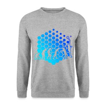 Damen Herren Paddeltennis Paddle Court Schlägerspo - Unisex Pullover - Weißgrau meliert - Vorne - Alina (178cm) & Michal (187cm)