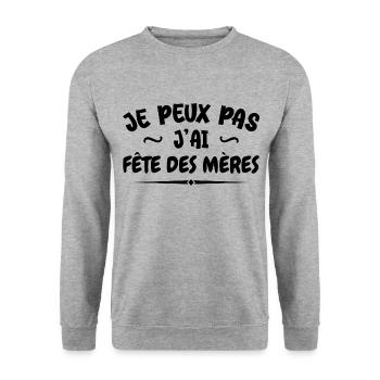 Ich kann nicht Muttertag haben - Unisex Pullover - Weißgrau meliert - Vorne - Alina (178cm) & Michal (187cm)