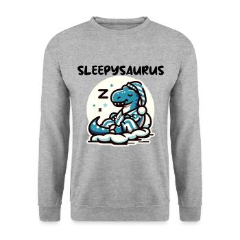 Sleepysaurus Official Sleep Outfit Chemise de nuit - Sweat-shirt Unisexe - gris chiné - Devant - Alina (178cm) & Michal (187cm)
