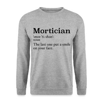 Mortician Definition Mortuary Science Student - Unisex Sweatshirt - salt & pepper - Front - Alina (178cm) & Michal (187cm)