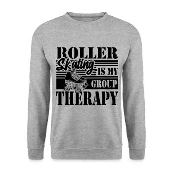 Rollschuhlaufen Geschenk - Unisex Pullover - Weißgrau meliert - Vorne - Alina (178cm) & Michal (187cm)