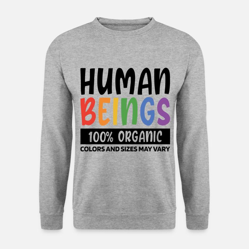 Human Beings 100% Organic Colors And Sizes May Var - Unisex Pullover - Weißgrau meliert