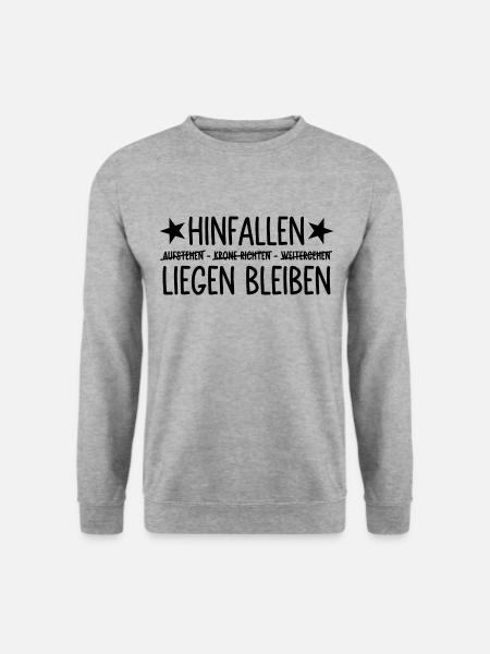 Hinfallen liegen bleiben - Unisex Pullover - Weißgrau meliert