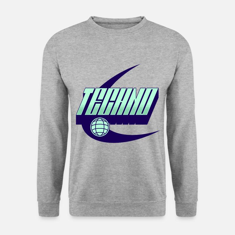 Techno - Unisex Pullover - Weißgrau meliert