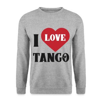 Ich Liebe Tango - Unisex Pullover - Weißgrau meliert - Vorne - Alina (178cm) & Michal (187cm)