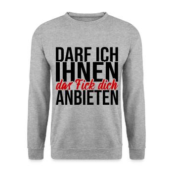 Lustige Sprüche Beleidigungen Sarkasmus - Unisex Pullover - Weißgrau meliert - Vorne - Alina (178cm) & Michal (187cm)