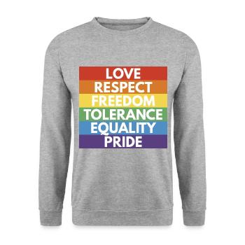 LGBTQ+ - Sweat-shirt Unisexe - gris chiné - Devant - Alina (178cm) & Michal (187cm)