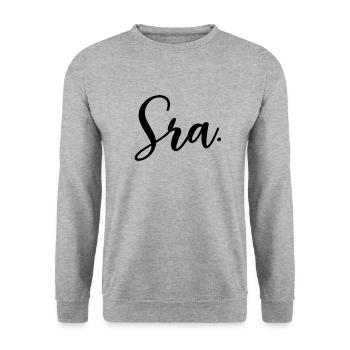 Sra. Engagement Bride To Be Wedding Bridal Shower - Unisex Sweatshirt - salt & pepper - Front - Alina (178cm) & Michal (187cm)