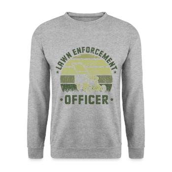 Lawn Enforcement Officer Gardening Gardener Hortic - Unisex Pullover - Weißgrau meliert - Vorne - Alina (178cm) & Michal (187cm)