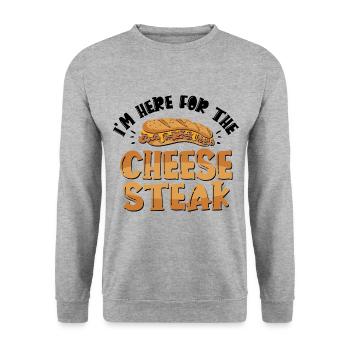 Philly Breakfast Sandwich - Unisex Pullover - Weißgrau meliert - Vorne - Alina (178cm) & Michal (187cm)