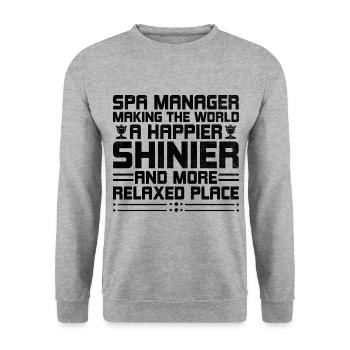 SPA Manager Job Wellness Funny SPA Management Sayi - Unisex Sweatshirt - salt & pepper - Front - Alina (178cm) & Michal (187cm)