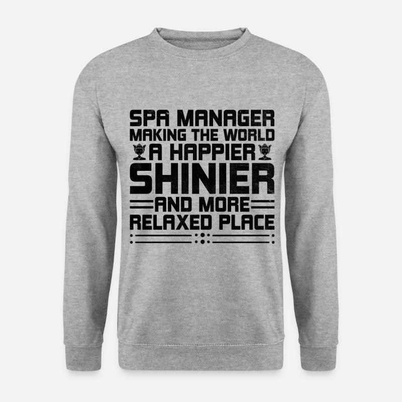 SPA-Manager Job Wellness Lustiges SPA-Management Sayi - Unisex Pullover - Weißgrau meliert