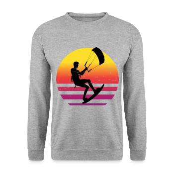 Kiting Kitesurfing Kite Men Kitesurfer Women - Unisex Sweatshirt - salt & pepper - Front - Alina (178cm) & Michal (187cm)