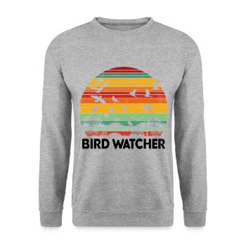 Bird Watcher Birds Birdwatching Birdwatcher Birder - Unisex Sweatshirt - salt & pepper - Front - Alina (178cm) & Michal (187cm)