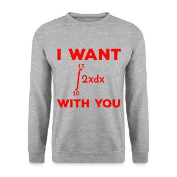 I want 69 with you Integral Mathematik Student - Unisex Pullover - Weißgrau meliert - Vorne - Alina (178cm) & Michal (187cm)