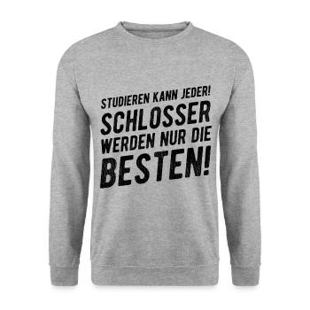 Schlosser Lustiger Spruch Geschenkidee - Unisex Pullover - Weißgrau meliert - Vorne - Alina (178cm) & Michal (187cm)