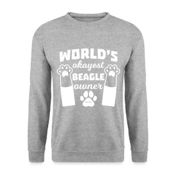 Beagle Jagdhund Laufhund Kinder Geschenk - Unisex Pullover - Weißgrau meliert - Vorne - Alina (178cm) & Michal (187cm)