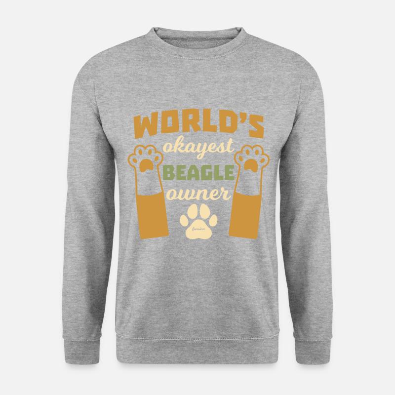 Beaglebesitzer - Unisex Pullover - Weißgrau meliert