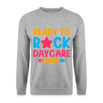 Ready To Rock Daycare Babysitter Daycare Provider - Unisex Pullover - Weißgrau meliert - Vorne - Alina (178cm) & Michal (187cm)