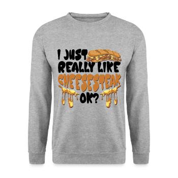 Philly Breakfast Sandwich - Unisex Pullover - Weißgrau meliert - Vorne - Alina (178cm) & Michal (187cm)
