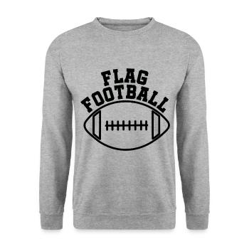 FLAG FOOTBALL – Für echte Flag Football-Fans - Unisex Pullover - Weißgrau meliert - Vorne - Alina (178cm) & Michal (187cm)