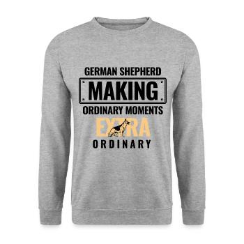 German Shepherds Making Ordinary Moments Extra Ord - Unisex Sweatshirt - salt & pepper - Front - Alina (178cm) & Michal (187cm)