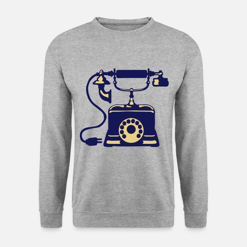 Altes Telefon 2 - Unisex Pullover - Weißgrau meliert
